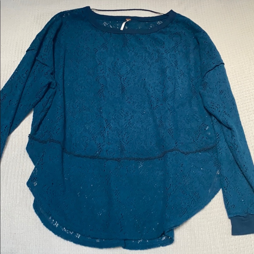Free people teal long sleeve